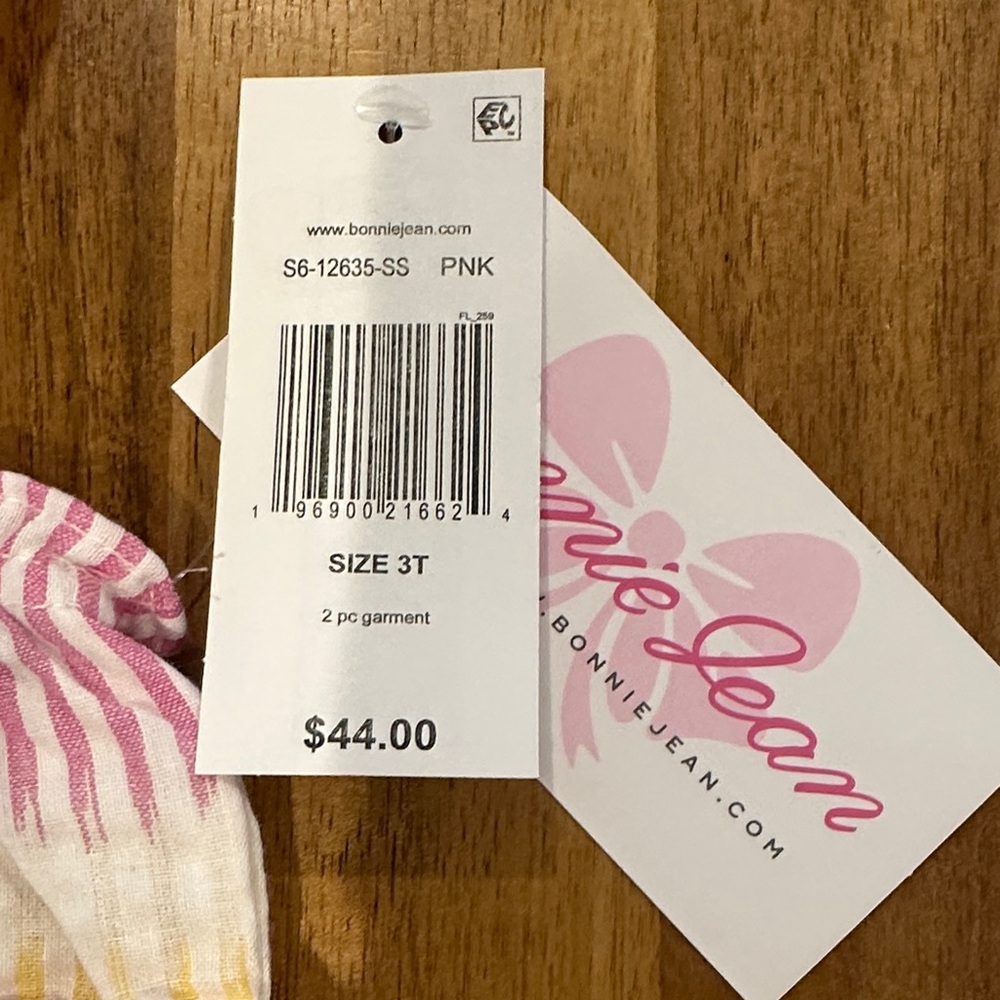 Bonnie Jean Pink and Yellow Butterfly Toddler Outfit - Picture 2 of 7